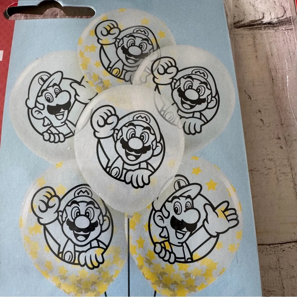 Super Mario Latex Confetti Balloons NEW Lot‎ of 2 Packs of 6 | 12 Balloons